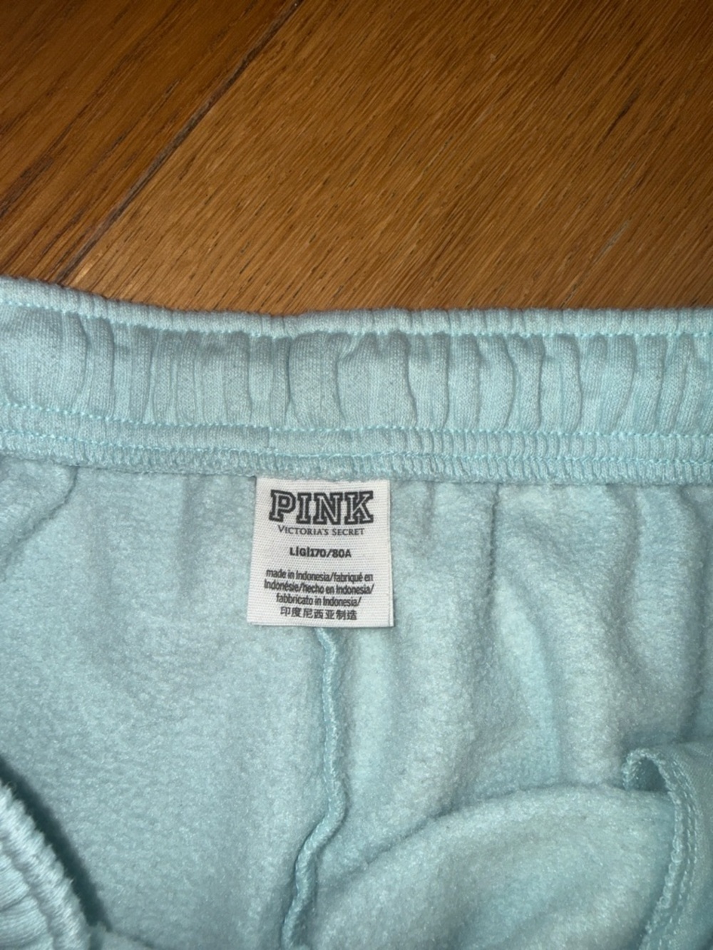 PINK Victoria's Secret Light Blue Fleece Joggers - Picture 3 of 6